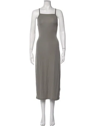 Pre-owned James Perse Square Neckline Midi Length Dress In Grey
