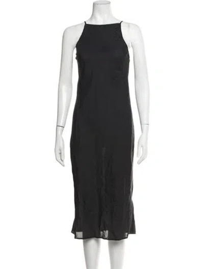 Pre-owned James Perse Square Neckline Midi Length Dress In Grey