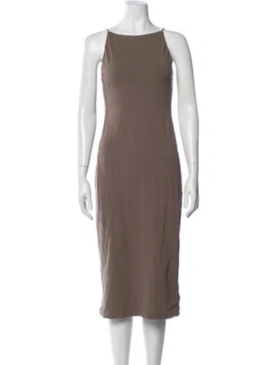 Pre-owned James Perse Square Neckline Midi Length Dress In Neutral