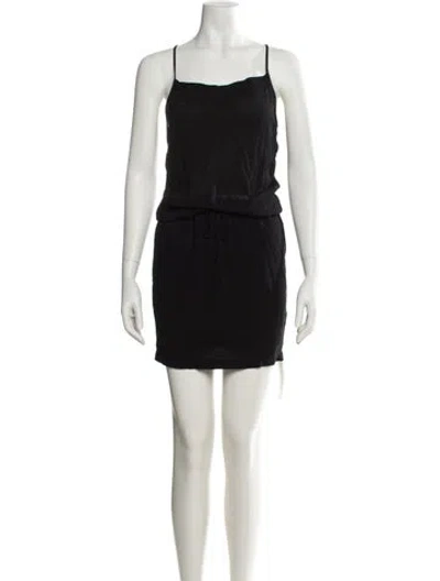 Pre-owned James Perse Square Neckline Mini Dress In Black