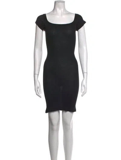 Pre-owned James Perse Square Neckline Mini Dress In Black