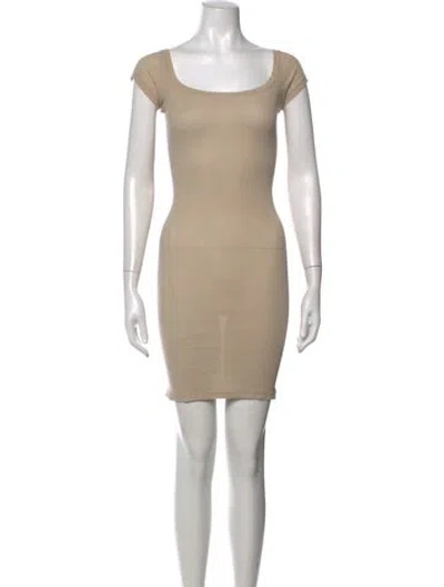 Pre-owned James Perse Square Neckline Mini Dress In Neutrals