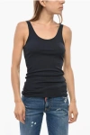 James Perse Standard Cotton Blend Ribbed Tank Top In Black