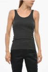 James Perse Standard Cotton Blend Ribbed Tank Top In Gray