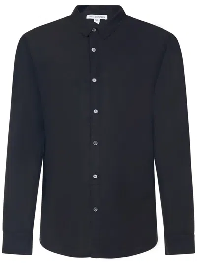 James Perse Standard Long Sleeved Shirt In Black
