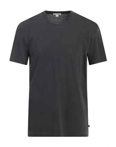 James Perse Standard Man T-shirt Charcoal Size 5 Cotton In Grey