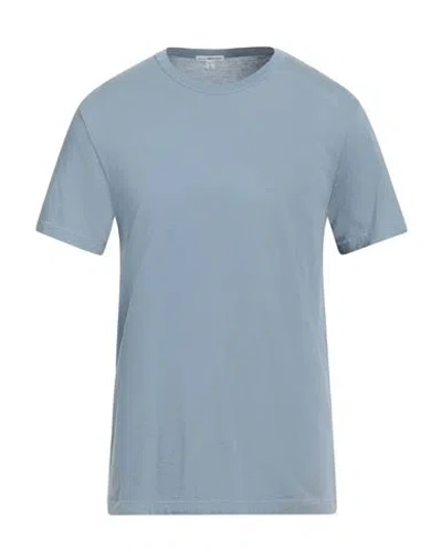 James Perse Standard Man T-shirt Light Blue Size 5 Cotton In Blue