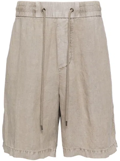 James Perse Straight-leg Linen Shorts In Neutrals