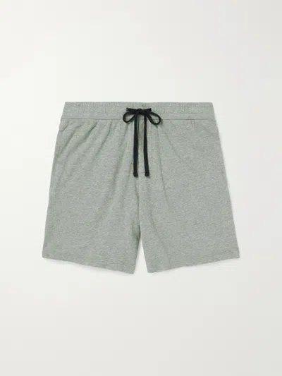 James Perse Garment-dyed Cotton-jersey Drawstring Shorts In Gray