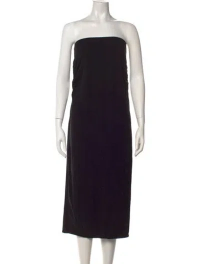 Pre-owned James Perse Strapless Midi Length Dress In Black