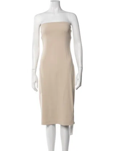 Pre-owned James Perse Strapless Midi Length Dress In Neutrals