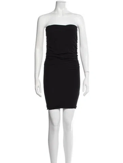 Pre-owned James Perse Strapless Mini Dress In Black