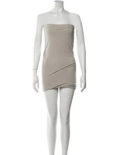 Pre-owned James Perse Strapless Mini Dress In Grey
