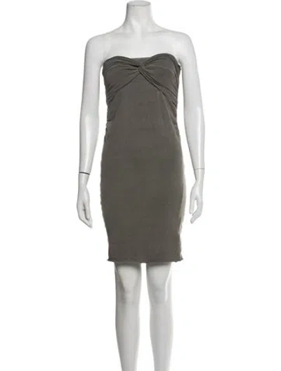 Pre-owned James Perse Strapless Mini Dress In Grey