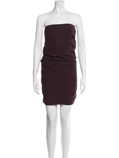 Pre-owned James Perse Strapless Mini Dress In Purple