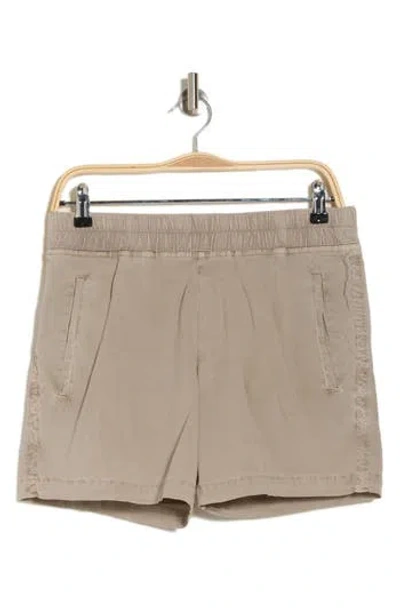 James Perse Stretch Cotton Poplin Shorts In Mineral Pigment