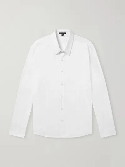 James Perse Stretch Cotton-blend Poplin Shirt In White