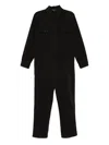 James Perse Stretch Herringbone Jumpsuit In Black