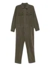 James Perse Stretch Herringbone Jumpsuit In Green