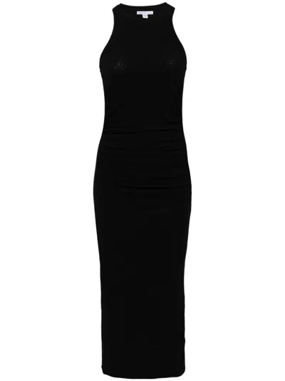 James Perse Stretch Jersey Shirred Tank Dress In Black