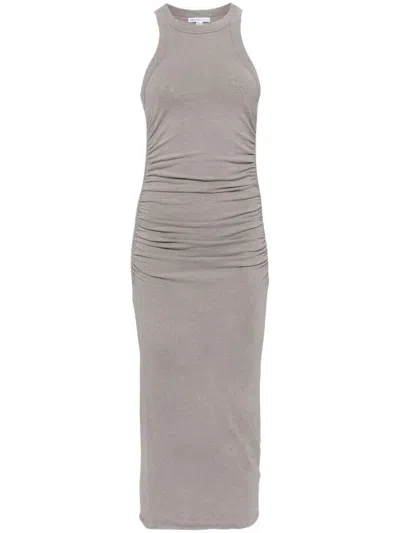 James Perse Stretch Jersey Shirred Tank Dress In Grey