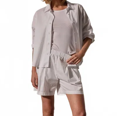James Perse Stretch Poplin Elastic Shorts In Concrete Pigment In Multi