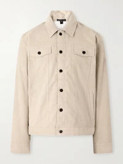 James Perse Stretch-cotton Corduroy Blouson Jacket In Neutral