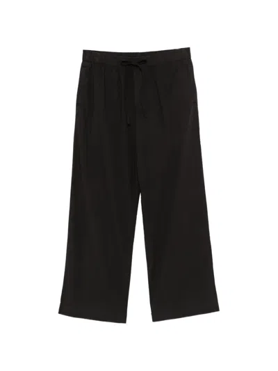 James Perse Stretch-poplin Drawcord Trousers In Black