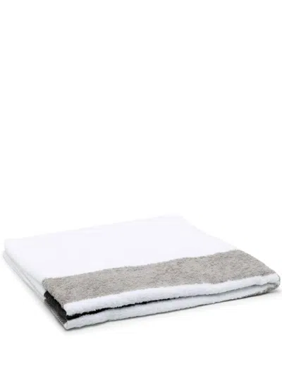 James Perse Striped Cotton Beach Towel In White