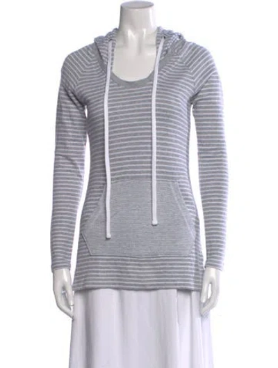 Pre-owned James Perse Striped Crew Neck Sweater In Grey