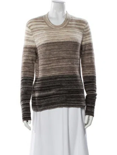 Pre-owned James Perse Striped Crew Neck Sweater In Neutral