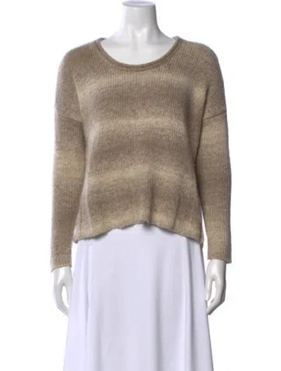 Pre-owned James Perse Striped Crew Neck Sweater In Neutral