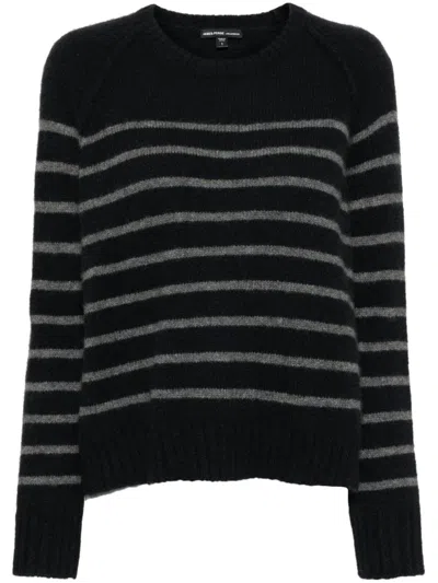 James Perse Striped Jumper In Blue