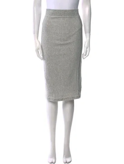 Pre-owned James Perse Striped Knee-length Skirt In Gray