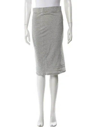 Pre-owned James Perse Striped Knee-length Skirt In Gray