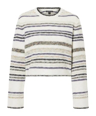 James Perse Striped Knitted Cotton-blend Sweater In Multi