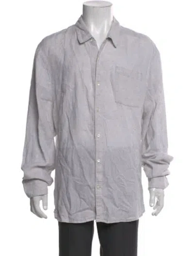 Pre-owned James Perse Striped Long Sleeve Dress Shirt In Gray