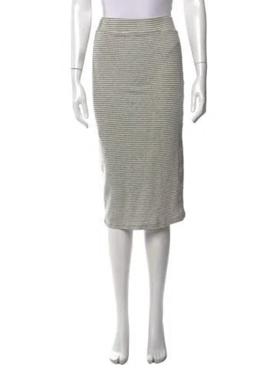 Pre-owned James Perse Striped Midi Length Skirt In Gray