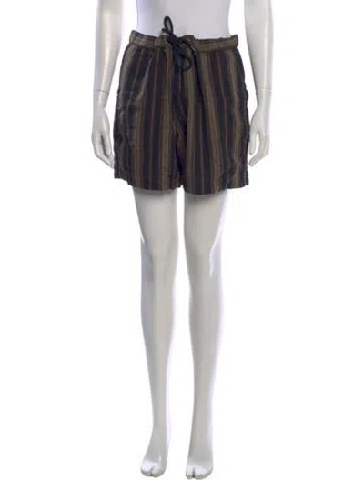 Pre-owned James Perse Striped Mini Shorts In Blue
