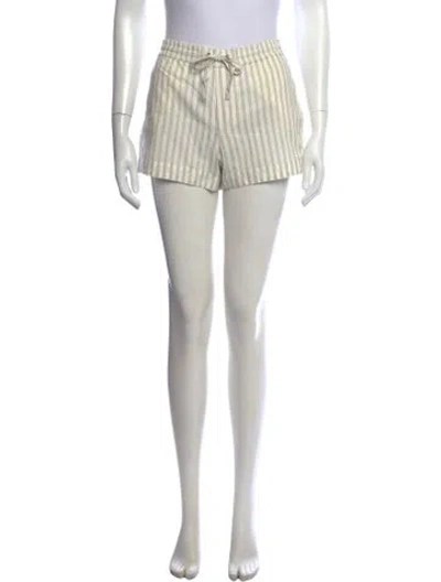Pre-owned James Perse Striped Mini Shorts In Green