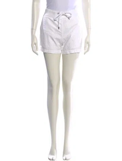Pre-owned James Perse Striped Mini Shorts In White