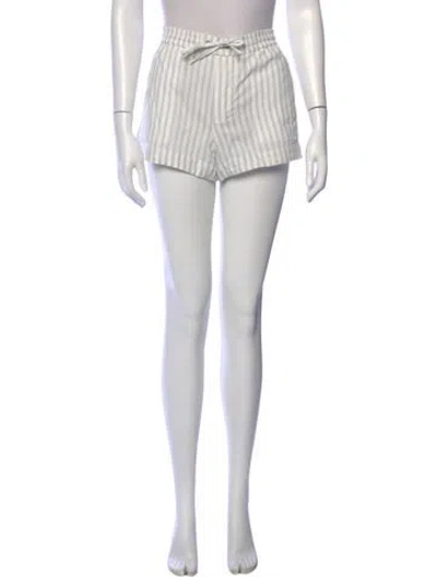 Pre-owned James Perse Striped Mini Shorts In White