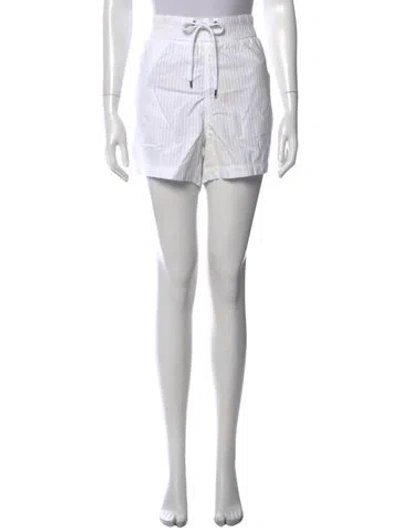 Pre-owned James Perse Striped Mini Shorts In White