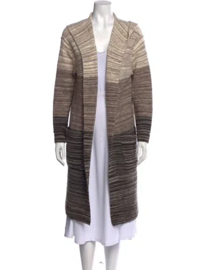 Pre-owned James Perse Striped Open Front Sweater In Multi