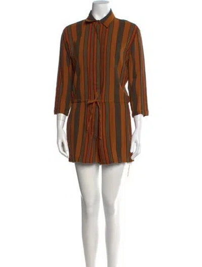 Pre-owned James Perse Striped Romper In Multi
