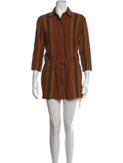 Pre-owned James Perse Striped Romper In Multicolor