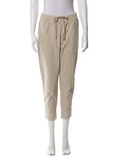 Pre-owned James Perse Striped Skinny Leg Pants In Neutral