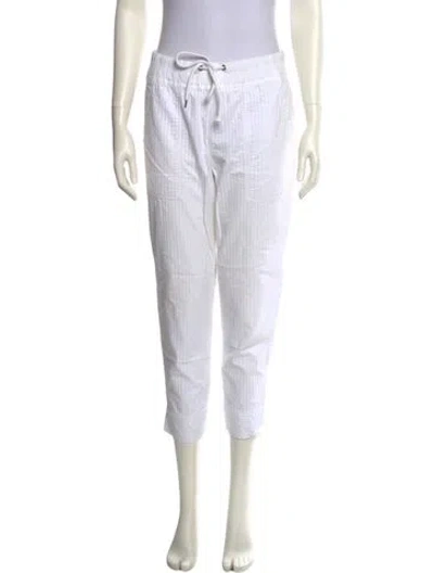 Pre-owned James Perse Striped Straight Leg Pants In White