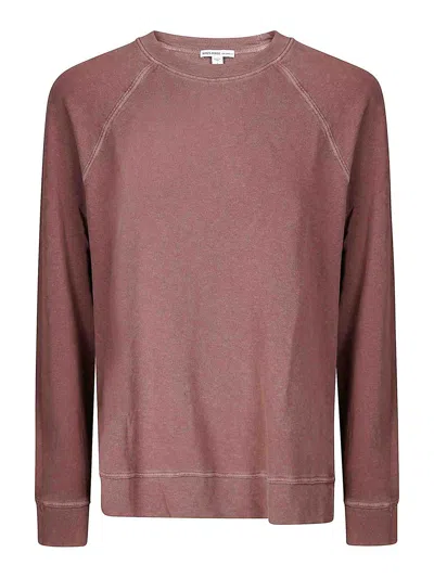 James Perse Crew Neck Long-sleeved Sweatshirt In Brown