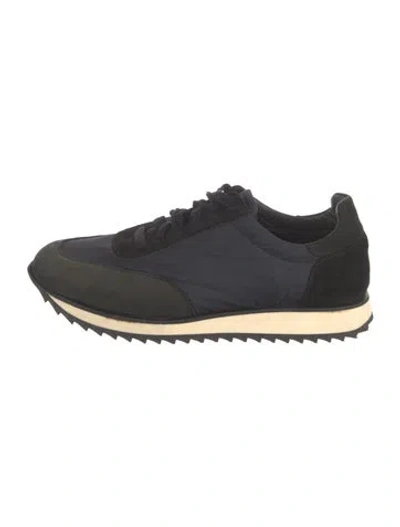 Pre-owned James Perse Suede Athletic Sneakers In Black/blue